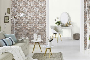 Modern stone-like wallpaper: features, types, design, color, photo