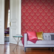 Wallpaper with monograms on the walls: types, color, combination, suitable curtains-2