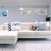 Fehér kanapé a belső térben: 70 modern fotó és tervezési ötlet-6