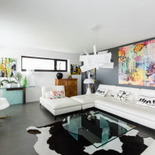 White sofa sa interior: 70 modernong mga larawan at disenyo ng mga ideya-13