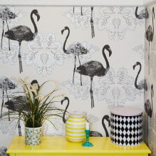 Fal dekoráció madár tapétával: 59 modern fotó és ötlet-3
