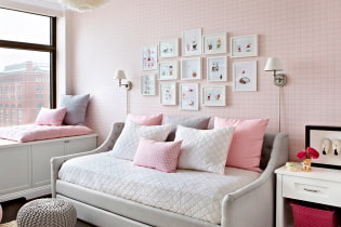 Rózsaszín tapéta a belső térben: típusok, tervezési ötletek, árnyalatok, kombináció más színekkel
