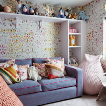 Wallpaper in the nursery for girls: 68 modern ideas, photo in the interior-3