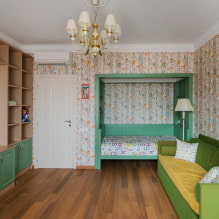 Tapete im Kinderzimmer für Mädchen: 68 moderne Ideen, Fotos im Innenraum-4