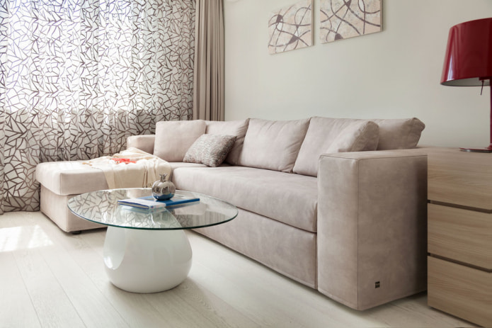 Beiges Sofa im Innenraum: 70+ moderne Fotos und Designideen