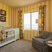 Gelbe Vorhänge im Innenraum: Typen, Stoffe, Farbe, Design, Dekor, Kombination mit der Farbe der Tapete-3