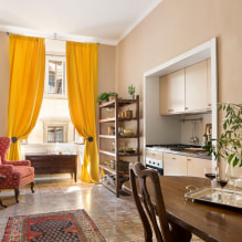 Yellow curtains in the interior: types, fabrics, color, design, decor, combination with the color of the wallpaper-8