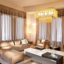 Brown curtains: types, fabrics, shades (wenge, chocolate), design, combinations, decor-2