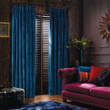 Blue curtains in the interior - stylish design ideas-4