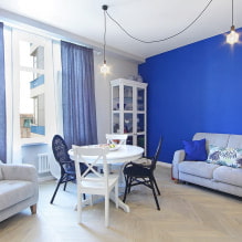 Blue curtains in the interior - stylish design ideas-6
