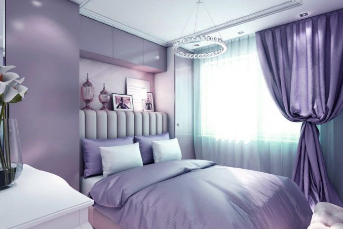 How do lilac curtains look in the interior?