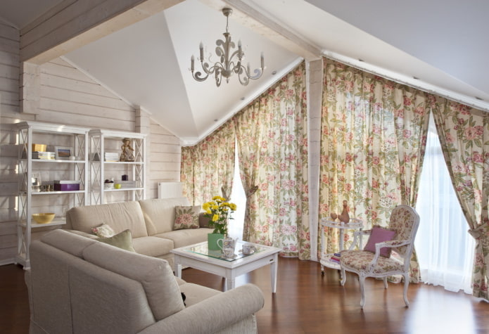 Provence style curtains: types, materials, curtain design, color, combination, decor
