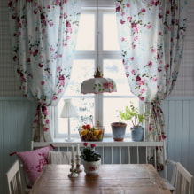 Curtains with flowers: types, large and small flower, decor, combination, photo in the interior-2