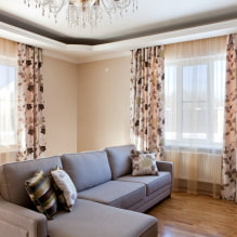 Curtains with flowers: types, large and small flower, decor, combination, photo in the interior-4