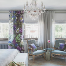 Curtains with flowers: types, large and small flower, decor, combination, photo in the interior-8