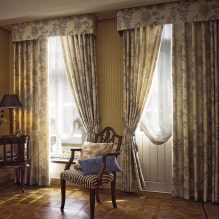 Design ideas for lambrequins for the hall: types, patterns, shape, material and combinations with curtains-4