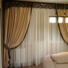 Openwork lambrequins: types, materials, design, color, combination with curtains-1