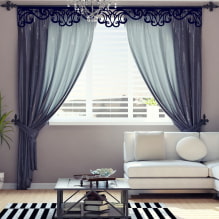 Openwork lambrequins: types, materials, design, color, combination with curtains-2