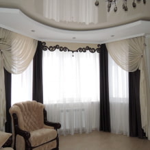 Openwork lambrequins: types, materials, design, color, combination with curtains-5