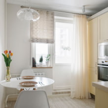 Curtains for the kitchen with a balcony door - modern design options-3