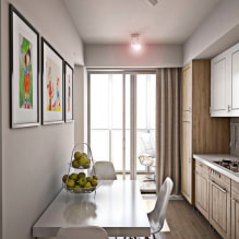 Függönyök a konyhához erkélyajtóval - modern tervezési lehetőségek-5