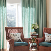 Linen curtains on the windows: design, decor, colors, types of attachments to the cornice-1