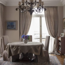 Linen curtains on the windows: design, decor, colors, types of fastenings to the cornice-7