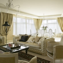 Organza curtains: types, color, design, drawings, combination, attachment to the cornice, decor-3