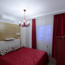 Red curtains in the interior: types, fabrics, design, combination with wallpaper, decor, style-8