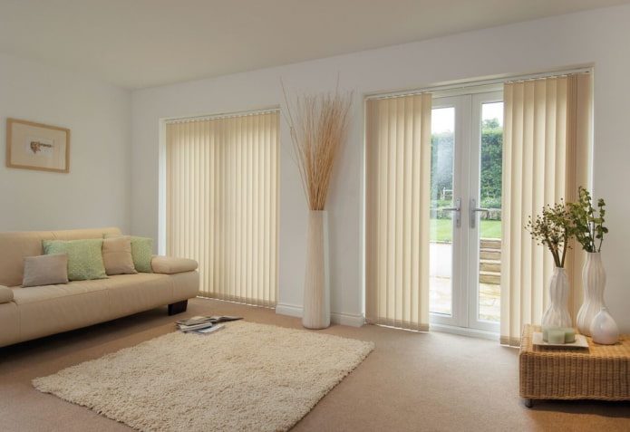 Vertical blinds: photo, construction, types, materials, design, colors