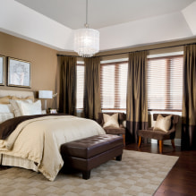Blinds in the bedroom: design features, types, materials, color, combinations, photo-8