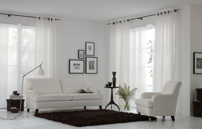Curtains on eyelets - design features and modern ideas in the interior