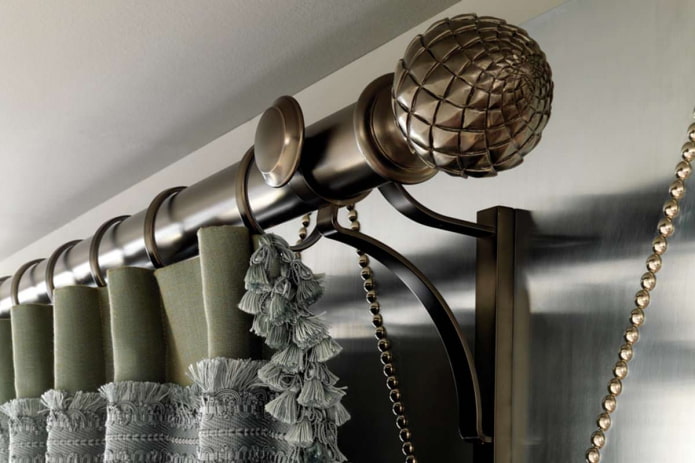 Modern design ideas for curtain rods in various interior styles