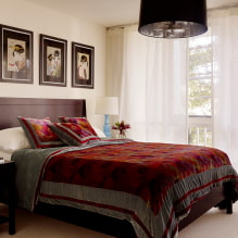 So wählen Sie Tüll im Schlafzimmer: Typen, Stoffe, Farben, Design, Kombination-3