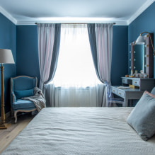 Kék szín a belső térben: kombináció, stílusválasztás, dekoráció, bútorok, függönyök és dekor-1