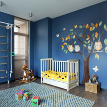 Kék szín a belső térben: kombináció, stílusválasztás, dekoráció, bútorok, függönyök és dekor-5