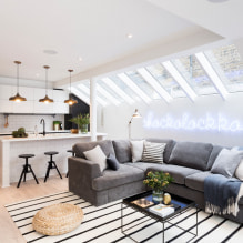 Graues Sofa im Innenraum: Typen, Fotos, Design, Kombination mit Tapete, Vorhänge, Dekor-0
