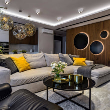 Graues Sofa im Innenraum: Typen, Fotos, Design, Kombination mit Tapeten, Vorhängen, Dekor-3