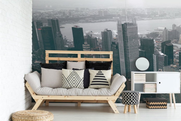 Wallpaper for walls with cities: types, design ideas, photo wallpaper, 3d, color, combination