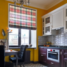 Roman blinds for the kitchen: types, design, colors, combination, decor-0