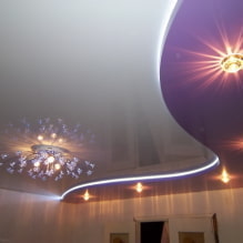 Soaring stretch ceiling: types of design, shape, material, design, color, photo in the interior-6