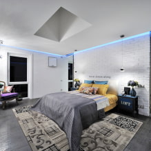 ฝ้าเพดานยิปซั่มสำหรับห้องนอน: ภาพถ่าย, การออกแบบ, ประเภทของรูปแบบและโครงสร้าง-7