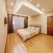 Plasterboard ceilings for the bedroom: photo, design, types of forms and structures-8