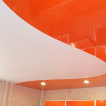 Combined stretch ceilings: combination in color, texture, with other materials, multilevel-8