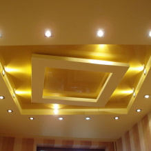 Combined plasterboard and stretch ceilings: design, color combinations, photo in the interior-0