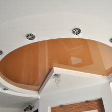 Combined plasterboard and stretch ceilings: design, color combinations, photo in the interior-2