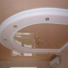 Combined plasterboard and stretch ceilings: design, color combinations, photos in the interior-7