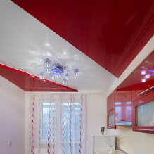 Two-level stretch ceilings: photos in the interior, types, colors, shapes, design, lighting-0