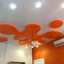 Two-level stretch ceilings: photos in the interior, types, colors, shapes, design, lighting-1