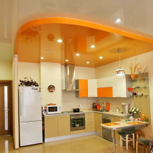 Two-level stretch ceilings: photos in the interior, types, colors, shapes, design, lighting-2